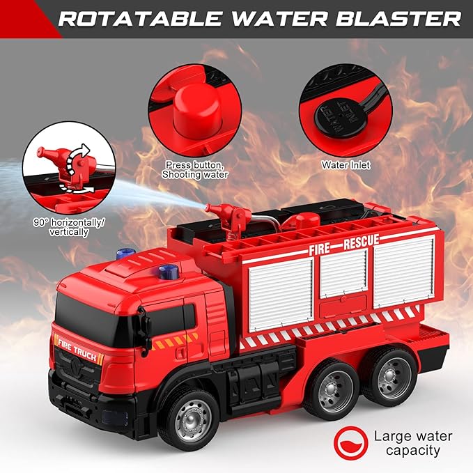 Fire Fighting - RC Deformation Fire Truck with Water Spray Ⓢ