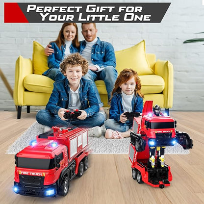Fire Fighting - RC Deformation Fire Truck with Water Spray Ⓢ